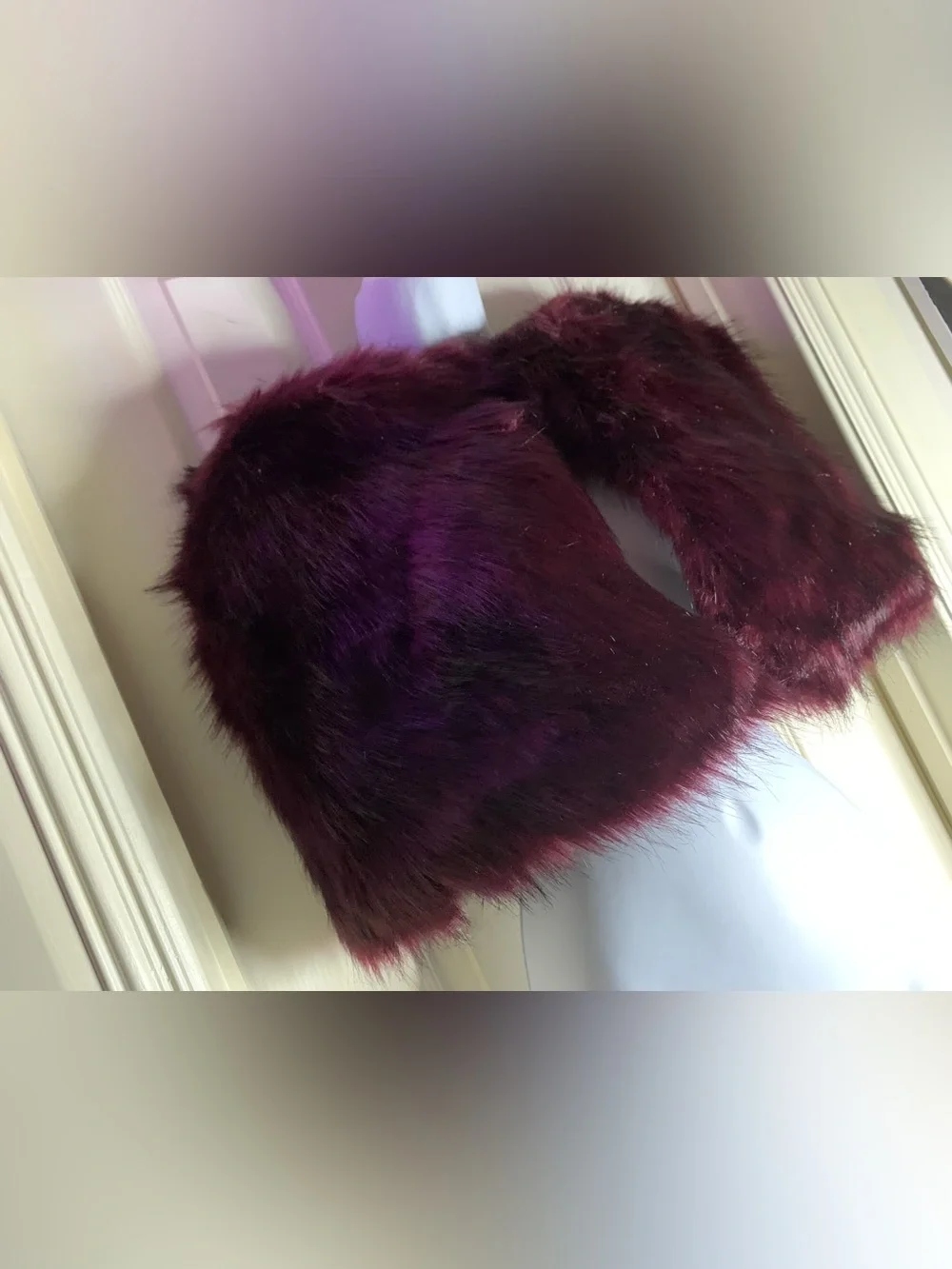 Laundry by Design Faux Fur Shoulder Capelet in Burgundy